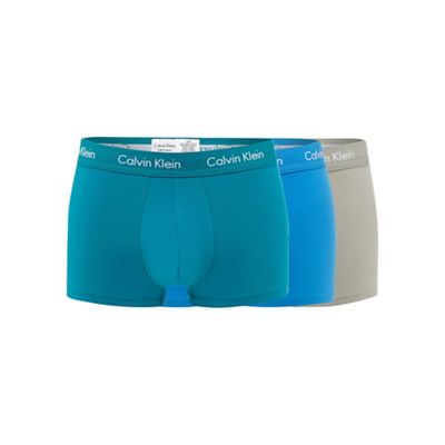 Pack of three grey cotton stretch trunks